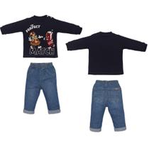 Conjunto Bebê Menino Azul Marinho Inverno Pedro Lucas Jeans