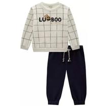 Conjunto Bebê Menino Blusão Moletom com Pelúcia e Calça Jogger Moletom com Pelúcia Bege/Marinho- LucBoo Conjunto Bebê Menino Blusão Moletom com Pelúcia e Calça Jogger Moletom com Pelúcia Bege/Marinho- LucBoo