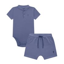 Conjunto Bebê Menino Body/Bermuda Azul Onda Marinha Conjunto Bebê Menino Body/Bermuda Azul Onda Marinha