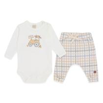 Conjunto Bebê Menino Body/Calça Xadrez Fazenda Mini &amp Co