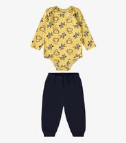 Conjunto Bebê Menino Body Com Calça Rovi Kids Cor:AmareloTamanho:G