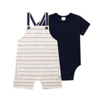 Conjunto Bebê Menino Body /Jardineira Listrado Luc.Boo