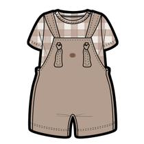 Conjunto Bebê Menino Body /Jardineira Marrom Mini & Co Conjunto Bebê Menino Body /Jardineira Marrom Mini & Co