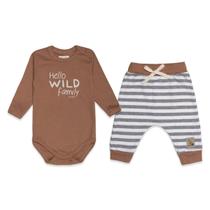 Conjunto Bebê Menino Body/Mijão Marrom Wild Mini &amp Co