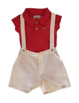 Conjunto Bebê Menino Body Polo e Bermuda com Suspensório ioLuig!