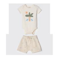 Conjunto Bêbe Menino Body/Shorts Floresta Bege Hering Conjunto Bêbe Menino Body/Shorts Floresta Bege Hering