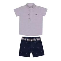 Conjunto Bebê Menino Camisa + Bermuda Sarja Paraiso Rf 13961