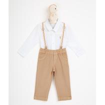 Conjunto Bebê Menino Camisa /Calça Sarja e Suspensório Conjunto Bebê Menino Camisa /Calça Sarja e Suspensório