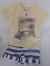 Conjunto Bebê Menino Camisa Estampada Bermuda Paraiso 13969