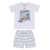 Conjunto Bebê Menino Camisa Estampada Bermuda Paraiso 13969 - Paraíso