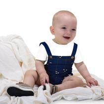 Conjunto Bebe Menino Camisa Jardineira Listrada Trick Nick