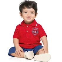 Conjunto Bebê Menino Camisa Pólo e Bermuda Oxford E Cinto 3 peças - Angerô Conjunto Bebê Menino Camisa Pólo e Bermuda Oxford E Cinto 3 peças - Angerô