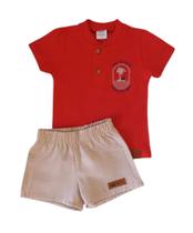 Conjunto bebê menino camiseta coqueiro e bermuda marlan