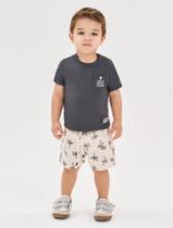 Conjunto Bebê Menino Camiseta E Bermuda Coqueiro Chumbo Divertto