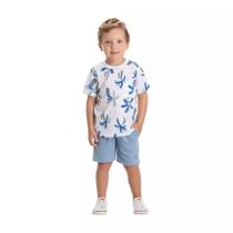 Conjunto Bebê Menino Camiseta e Bermuda Tropical TMX Kids Cor:BrancoTamanho:2