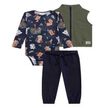 Conjunto Bebê Menino Colete Calça Moletom Body Comfy Luc.Boo Conjunto Bebê Menino Colete Calça Moletom Body Comfy Luc.Boo