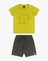 Conjunto Bebê Menino com Estampa Relevo de Dino ReiRex Cor:AspargoTamanho:1