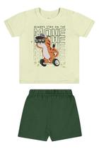 Conjunto Bebê Menino Curto Animais Elian - Verde 1