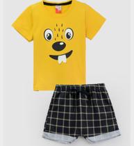 Conjunto bebê menino dente interativo amarelo