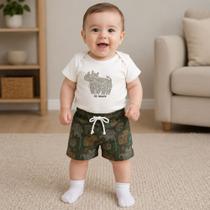 Conjunto Bebê Menino Divertto Body Cotton Rinoceronte e Bermuda Moletom Linho Conjunto Bebê Menino Divertto Body Cotton Rinoceronte e Bermuda Moletom Linho