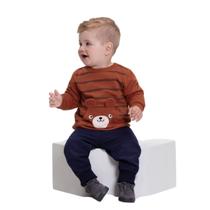 Conjunto Bebê Menino em Moletom Felpado laranja rubi - Alakazoo Conjunto Bebê Menino em Moletom Felpado laranja rubi - Alakazoo