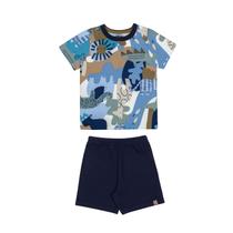 Conjunto Bebê Menino Estampa Safari Azul Alakazoo Conjunto Bebê Menino Estampa Safari Azul Alakazoo