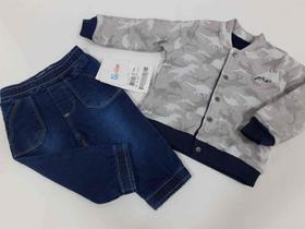 Conjunto Bebe Menino Jaqueta + Calça Jeans Paraiso 11710 Conjunto Bebe Menino Jaqueta + Calça Jeans Paraiso 11710
