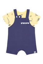 Conjunto Bebê Menino Jardineira E Camiseta Jacare Elian