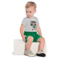 Conjunto Bebê Menino Kyly Body Cotton Bermuda em Gorgurinho Mescla White/Verde Conjunto Bebê Menino Kyly Body Cotton Bermuda em Gorgurinho Mescla White/Verde