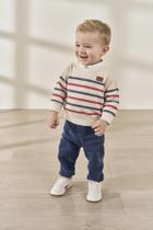 Conjunto Bebê Menino Listras Marinho Divertto