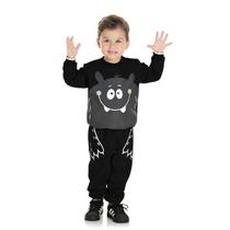 Conjunto Bebê Menino Moletom Monstros Preto