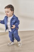 Conjunto Bebê Menino Moletom Piquê Azul Divertto