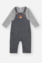 Conjunto Bebê Menino Patch Urso Chumbo Divertto Conjunto Bebê Menino Patch Urso Chumbo Divertto
