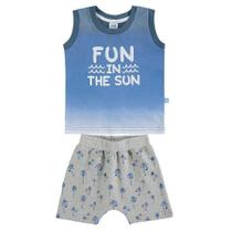 Conjunto Bebê Menino Regata E Bermuda Moletinho Saruel Marlan