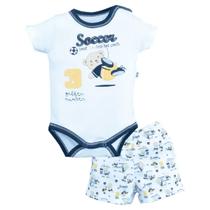 Conjunto Bebê Menino Suedine Algodão Soccer Upi Uli -
