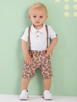 Conjunto Bebê Menino Verão Body Pólo Bermuda e Suspensório - Gueda Conjunto Bebê Menino Verão Body Pólo Bermuda e Suspensório - Gueda