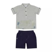 Conjunto Bebê Menino Verão Camisa + Bermuda Paraiso Rf 14930