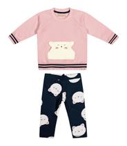 Conjunto Bebê Moletom e Legging Gatinha Trick Nick Cor:RosaTamanho:M Conjunto Bebê Moletom e Legging Gatinha Trick Nick Cor:RosaTamanho:M