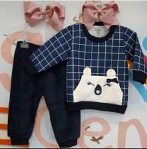Conjunto bebê moletom fleece inverno - feminino e masculino
