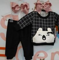 Conjunto bebê moletom fleece inverno - feminino e masculino