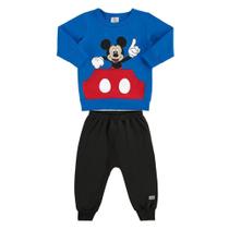 Conjunto Bebê Moletom Peluciado Disney Mickey Masculino