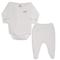 Conjunto bebê off white ursinho Sonho Mágico