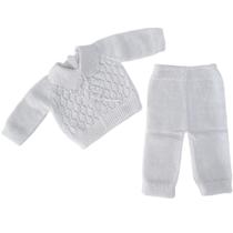 Conjunto bebê pérola saída de maternidade calça casaco manga longa rn roupinha de bebê - Confecções Castelo