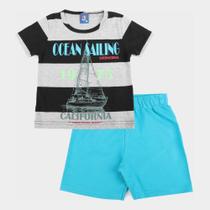 Conjunto Bebê Pipa California Camiseta + Bermuda Masculino
