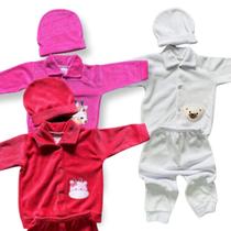 Conjunto Bebê Plush Inverno Touca Quentinho e Adorável 9 pçs