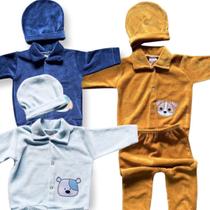 Conjunto Bebê Plush Inverno Touca Quentinho e Adorável 9 pçs - Jolen Baby