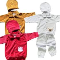 Conjunto Bebê Plush Inverno Touca Quentinho e Adorável 9 pçs