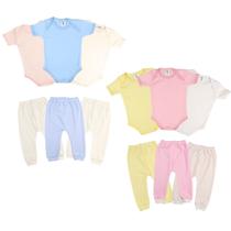 Conjunto Bebe Recem nascido 6 peças Ribana Canelado Curto