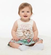 Conjunto Bebê Regata Urso Com Short Saia M (3 a 6 meses)