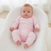 Conjunto Bebê Ribana Basic Body e Calça Conforto com Praticidade Rosa